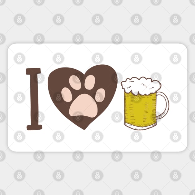 I love dogs and beer Sticker by GULSENGUNEL